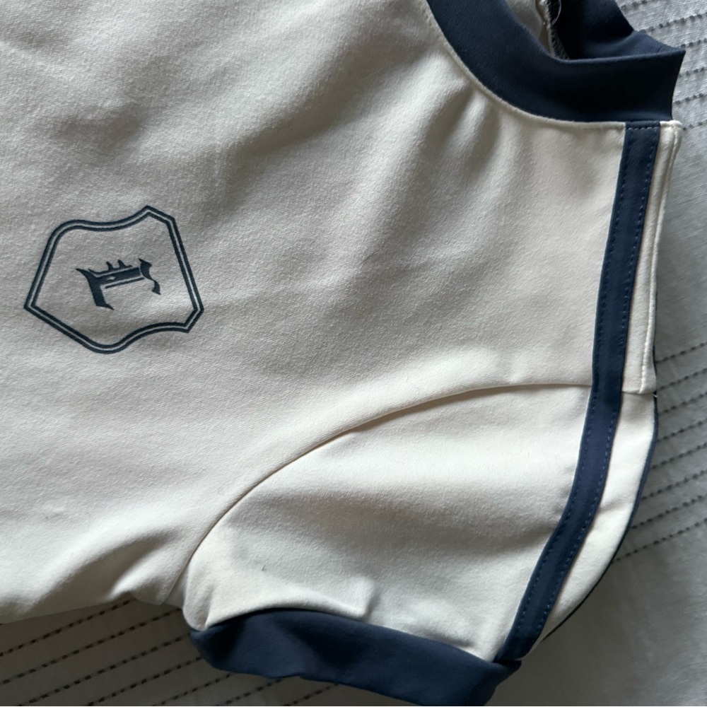 Lioness Blue and White heavier weight stretchy tee. - Picture 2 of 4